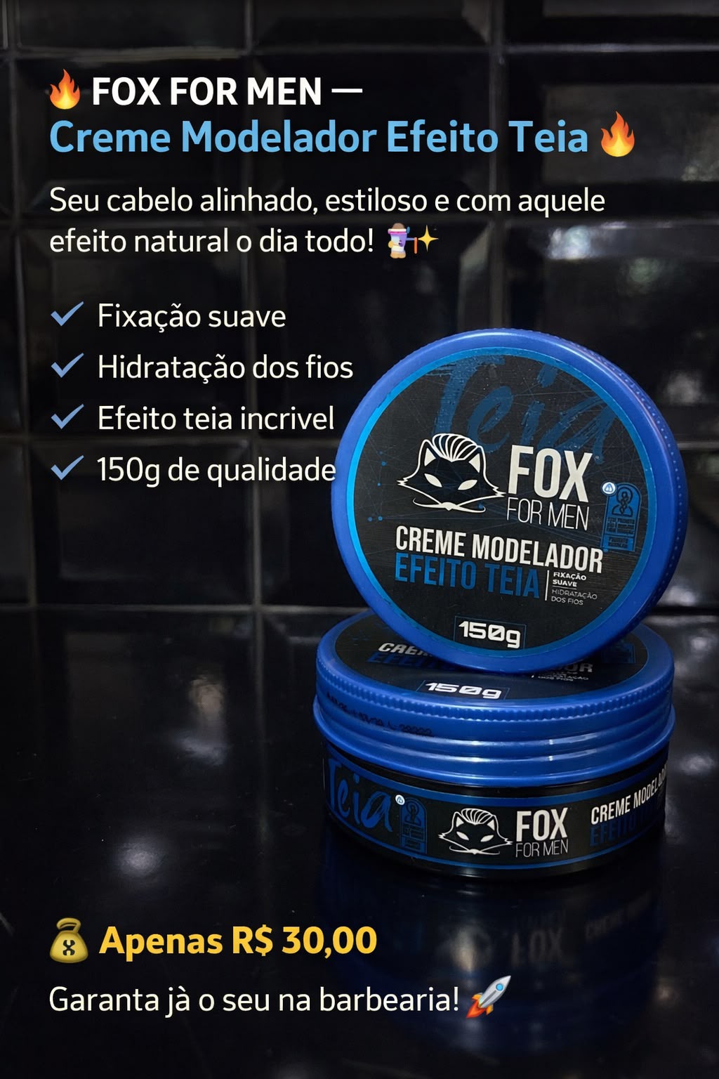Creme Modelador Efeito Teia Fox For Men 150g