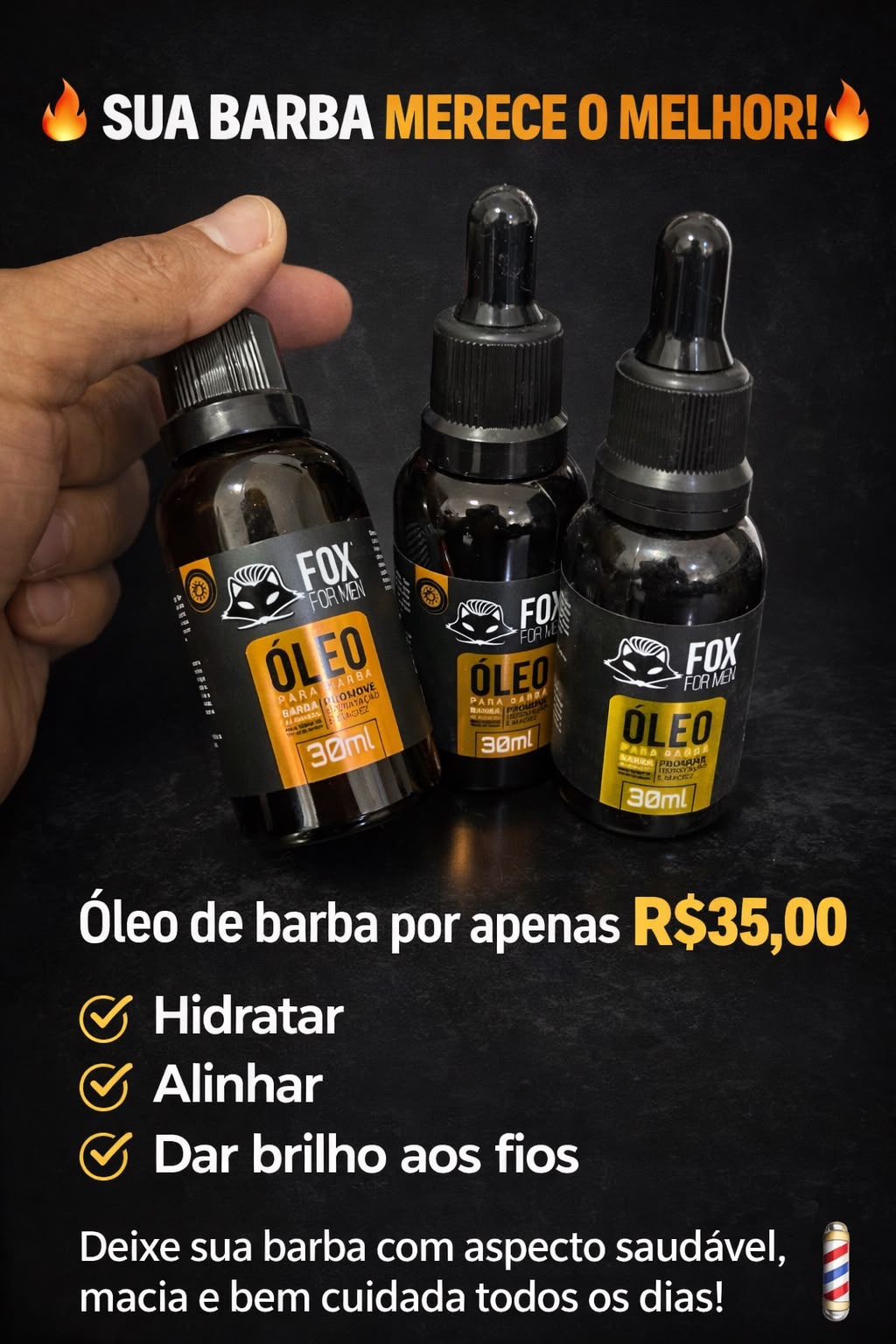 Óleo para Barba Fox For Men 30ml